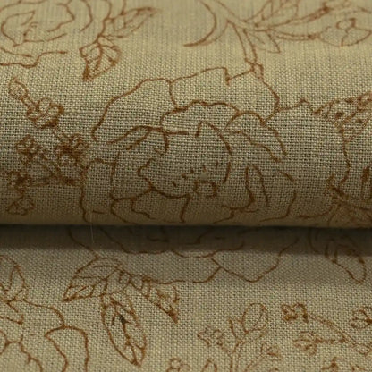 Dune Botanica Tan Dust Linen Fabric