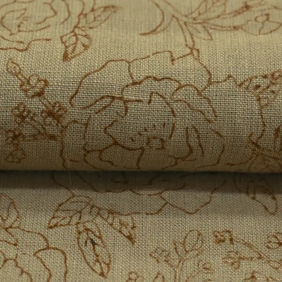 Dune Botanica Tan Dust Linen Fabric