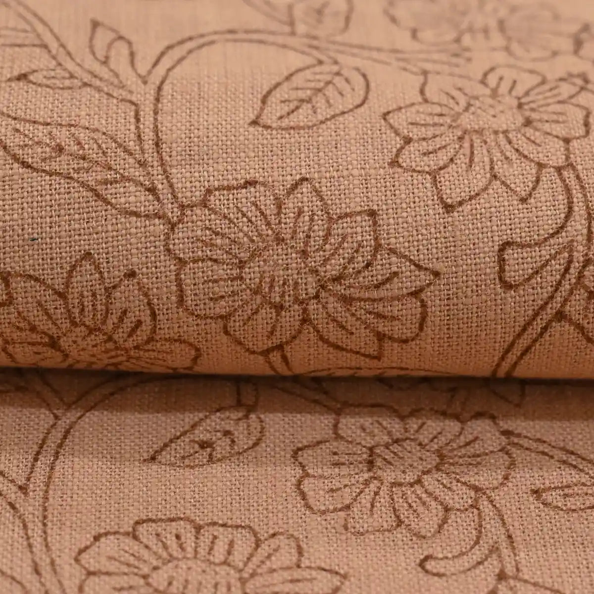 Petal Breeze Plum Linen Fabric