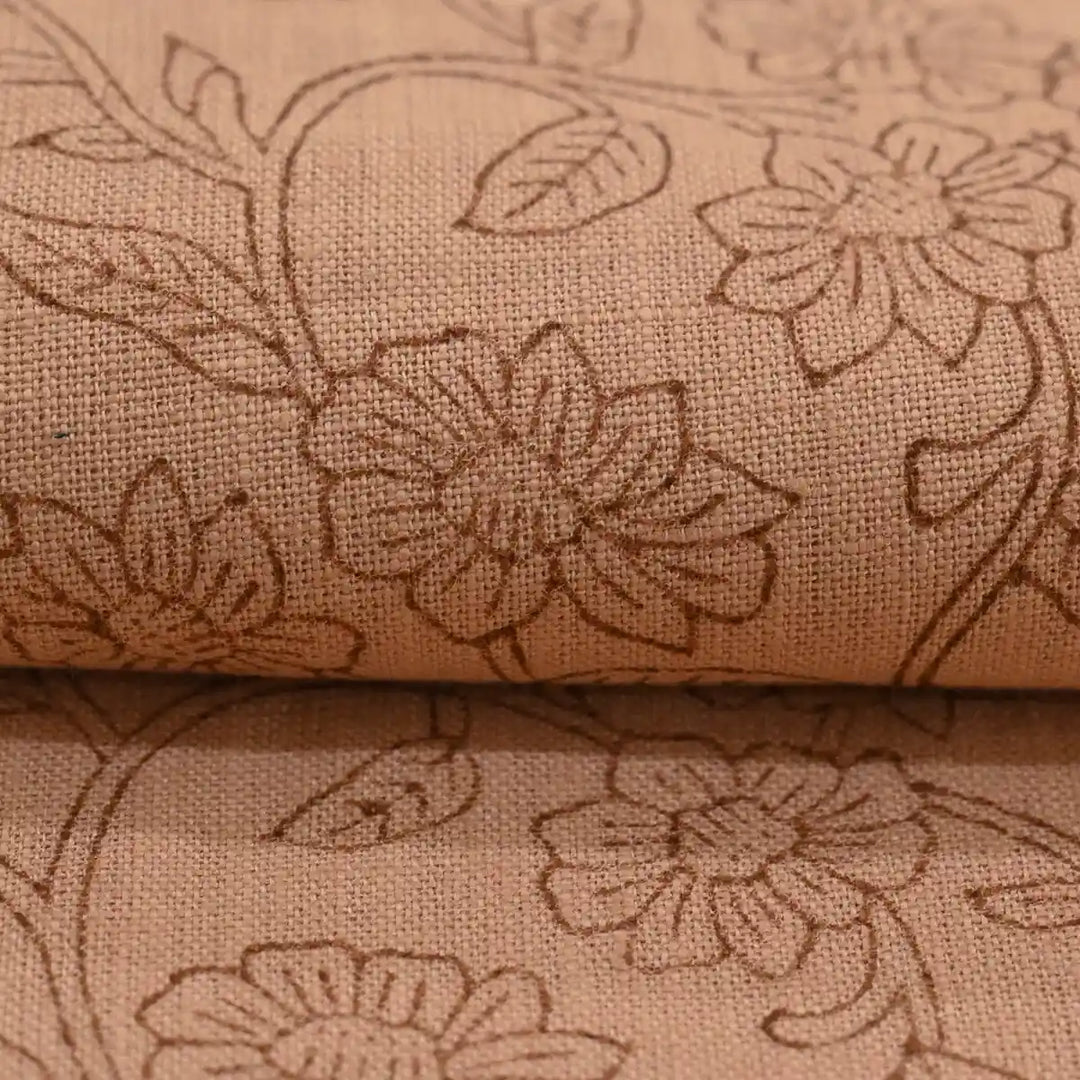Petal Breeze Plum Linen Fabric