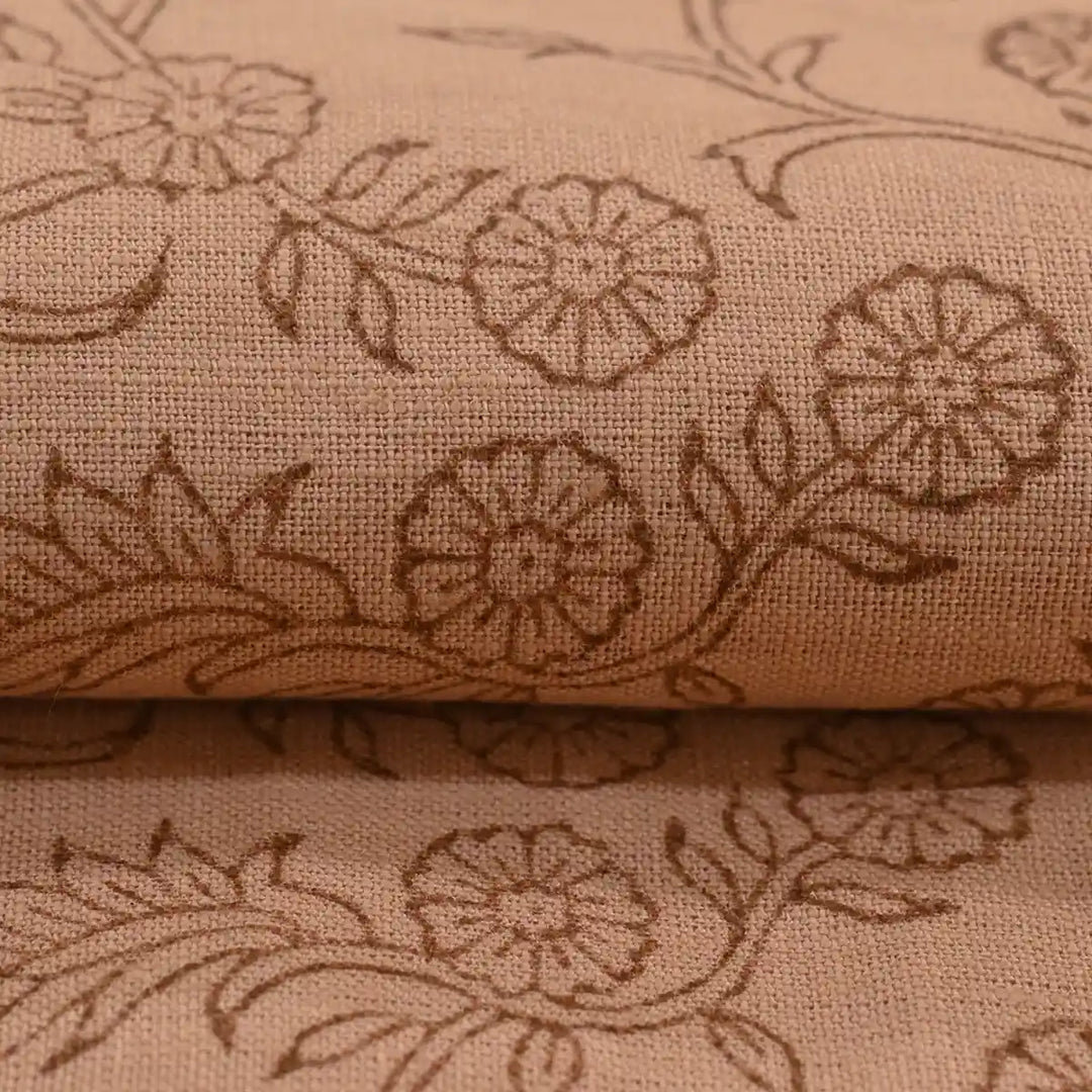 Lush Veil Coral Linen Fabric