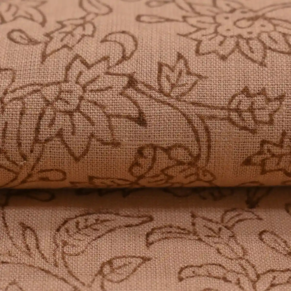 Vines Rust Linen Fabric
