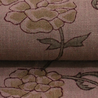 Driftwood Bloom Plum Linen Fabric