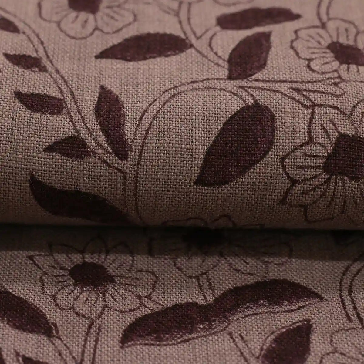 Petal Breeze Rust Linen Fabric
