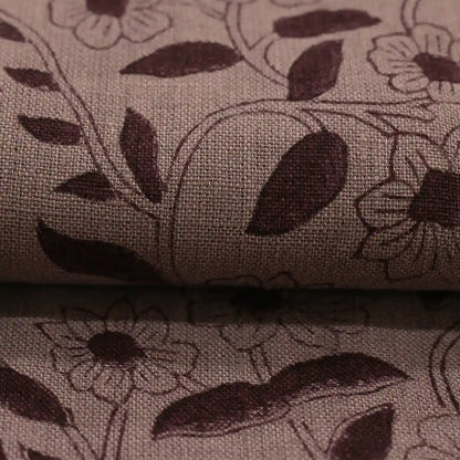 Petal Breeze Rust Linen Fabric