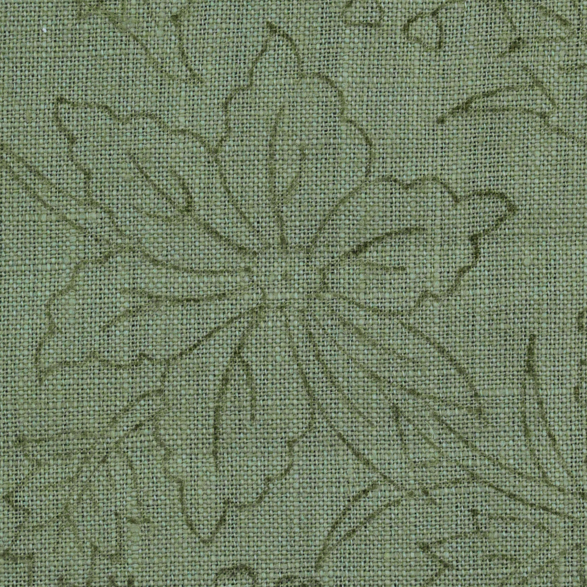 Ecyoj Floral Block Print Solid Linen Fabric