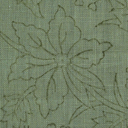 Ecyoj Floral Block Print Solid Linen Fabric