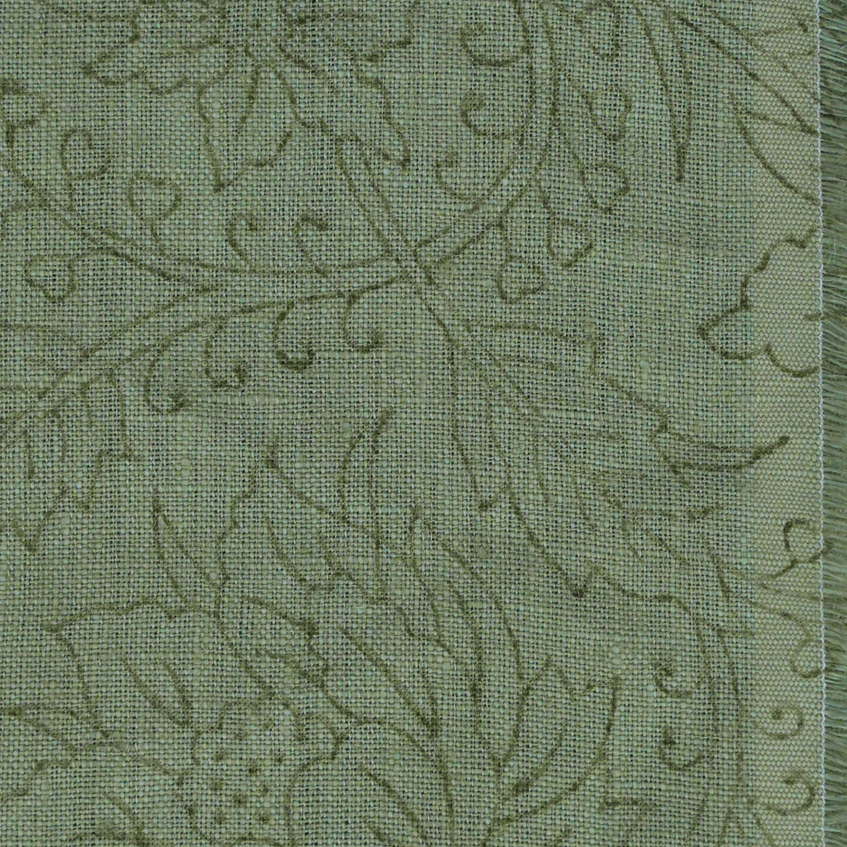 Ecyoj Floral Block Print Solid Linen Fabric