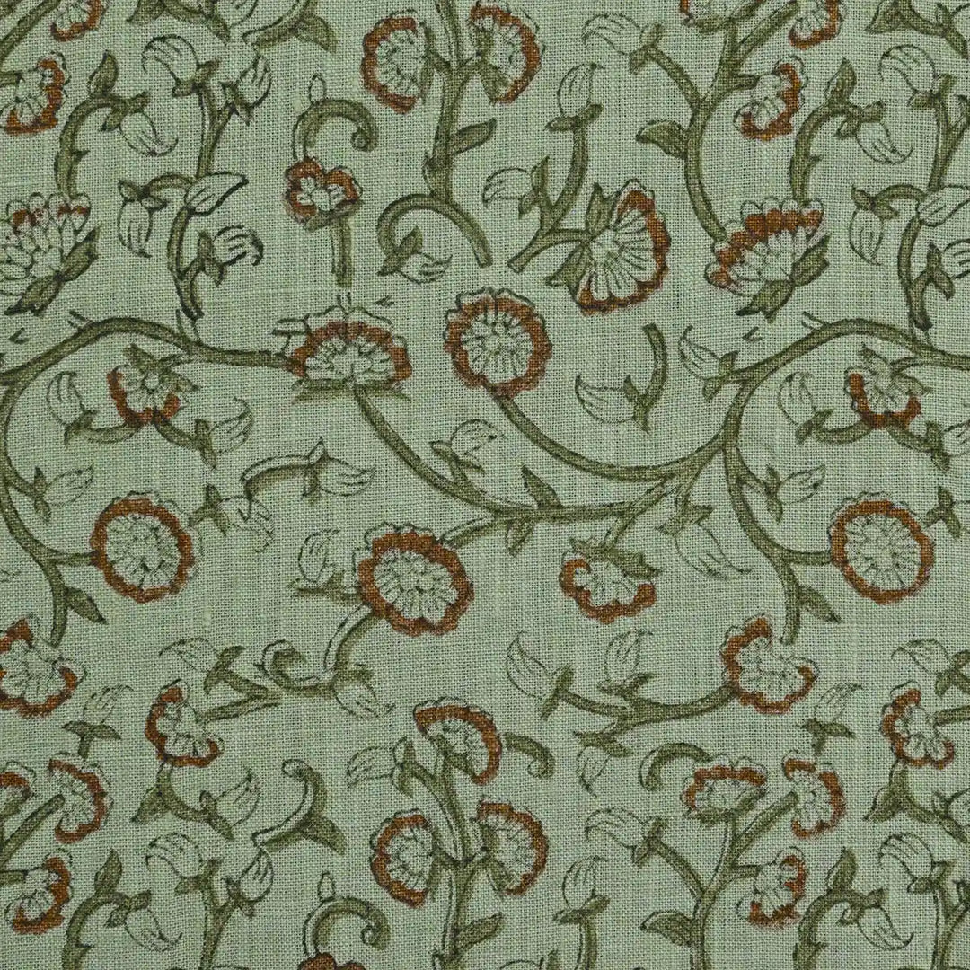 Floral Rust Pillow Cover