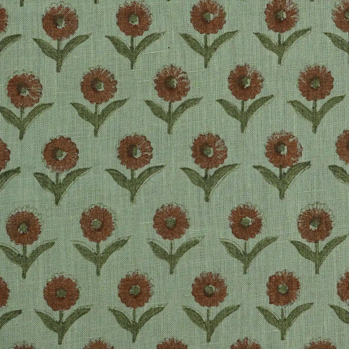 Bloom Pale Seafoam Ditsy Rust Pillow Cover