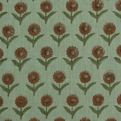 Bloom Pale Seafoam Ditsy Rust Pillow Cover