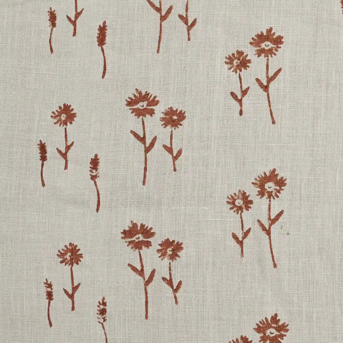 Flower Rust Pillow Cover