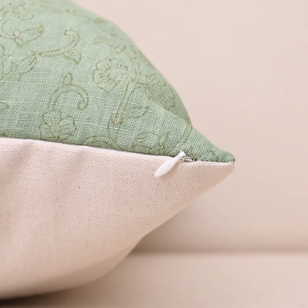 Floral Beige Pillow Cover