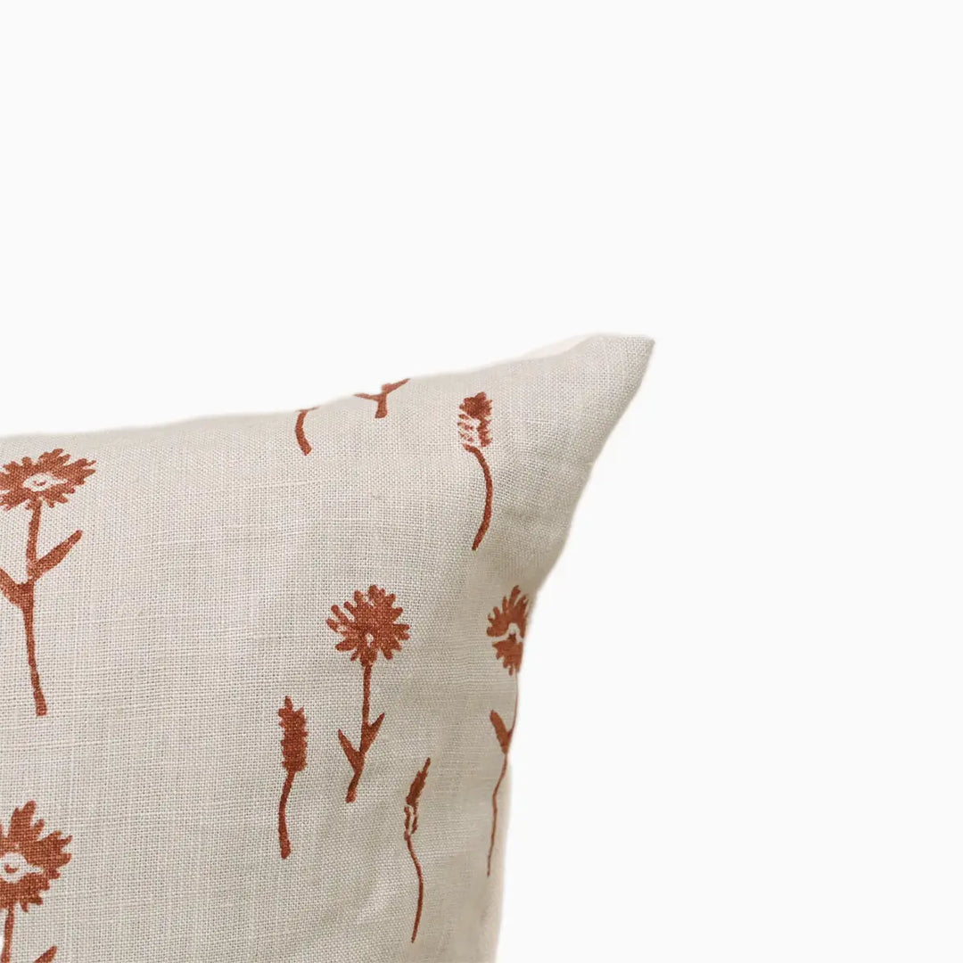 Flower Rust Pillow Cover