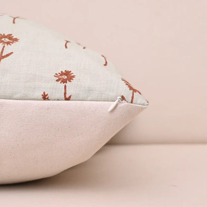Flower Rust Pillow Cover