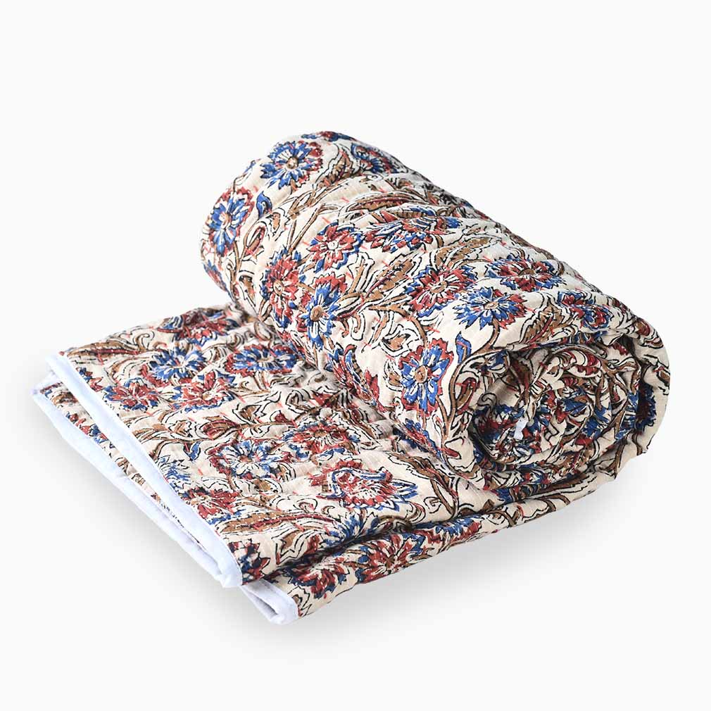 Dragon Hand Block Printed Quilt