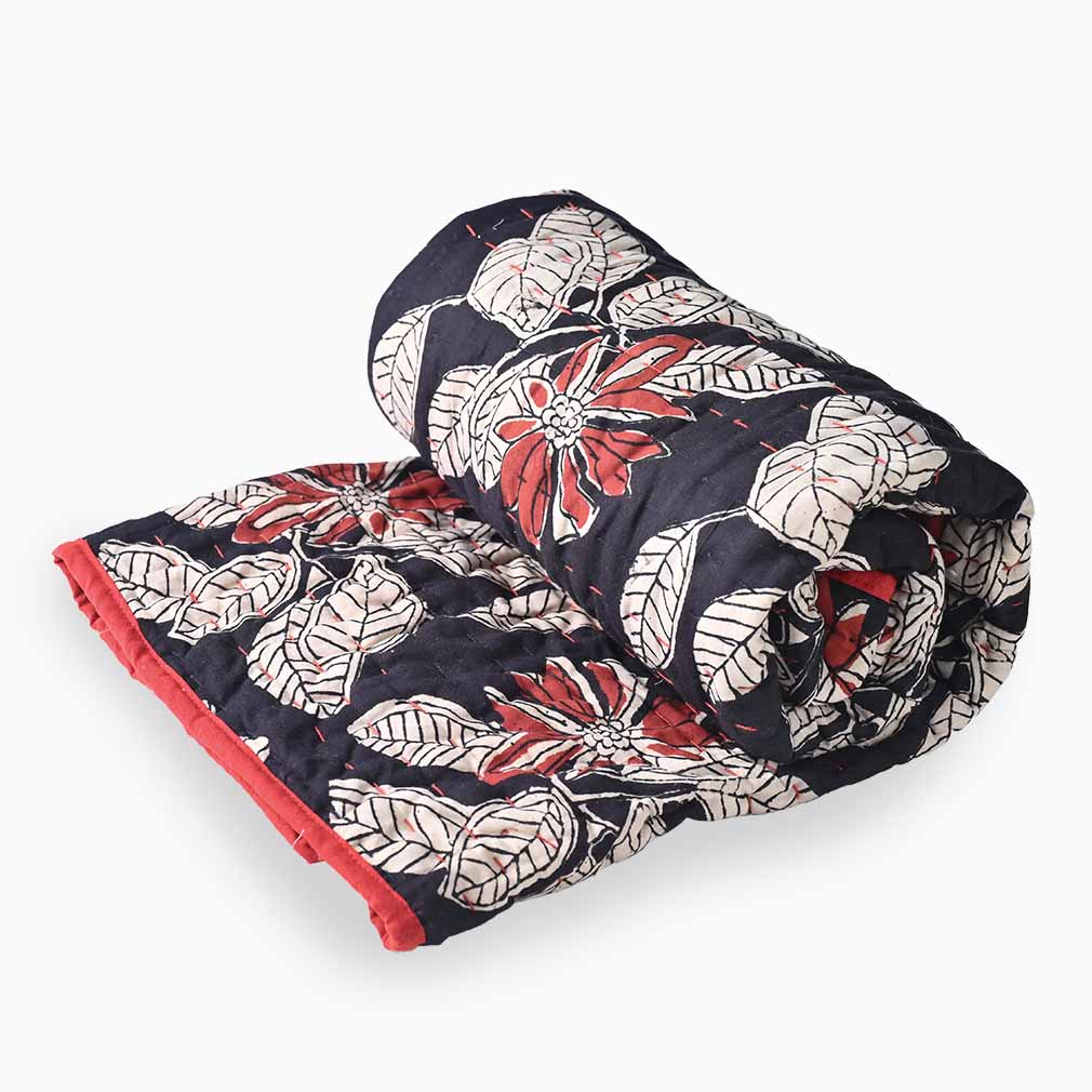 Azalea Hand Block Printed Quilt