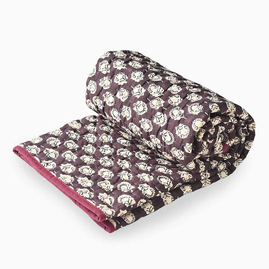 Azurebell Hand Block Printed Quilt