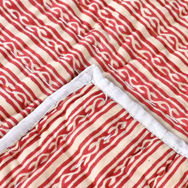 Carnation Hand Block Printed Quilt