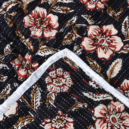 Golden Hand Block Printed Quilt