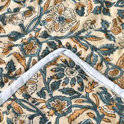 Lotus Hand Block Printed Quilt