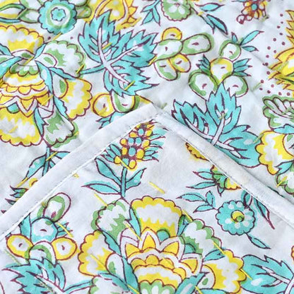 Emerald Hand Block Printed Quilt