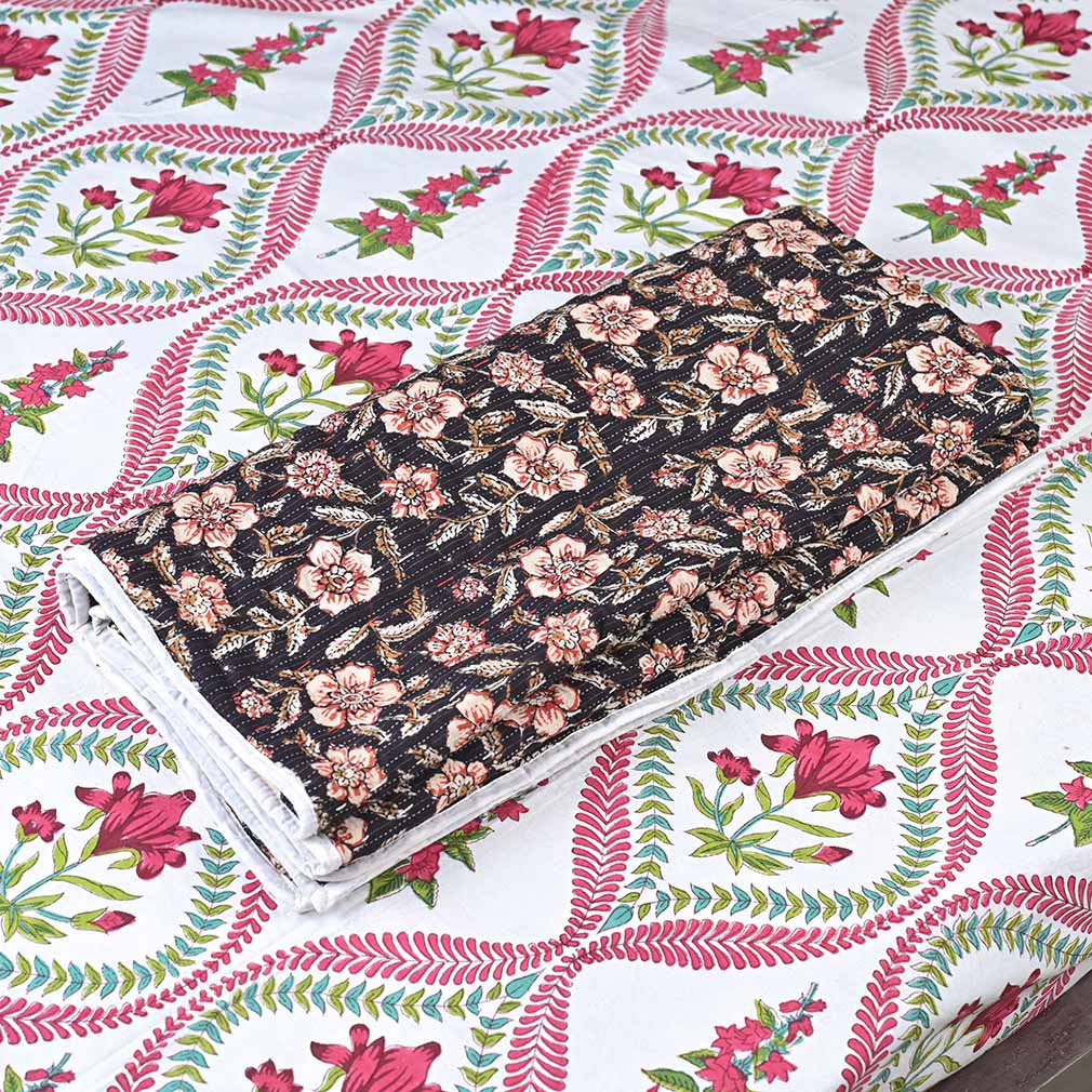 Daffodil Hand Block Printed Quilt