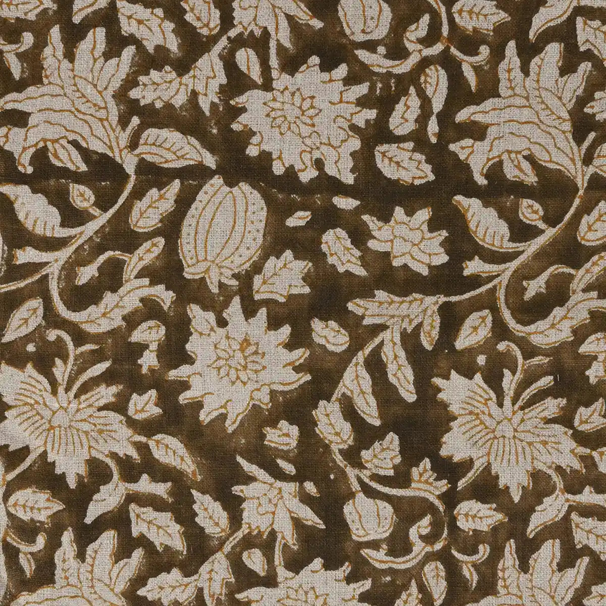 Cirdeg Floral Block Print Linen Fabric