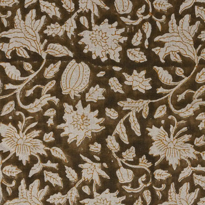 Cirdeg Floral Block Print Linen Fabric