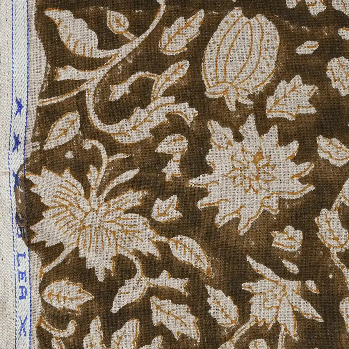 Cirdeg Floral Block Print Linen Fabric