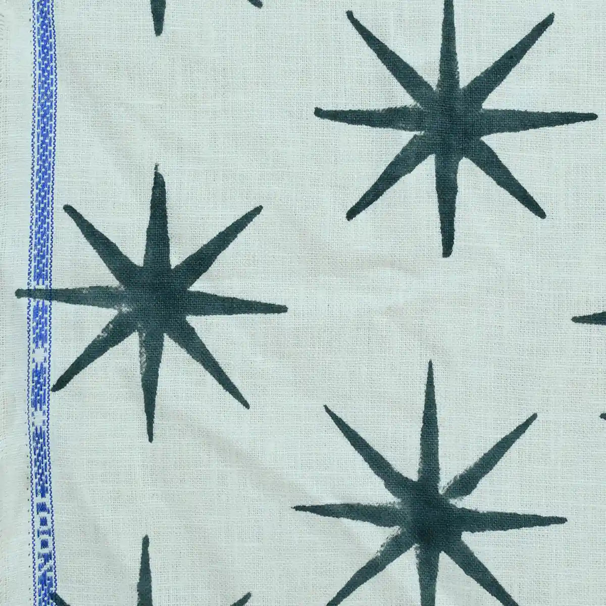 Crimsa Geometric Block Print Linen Fabric