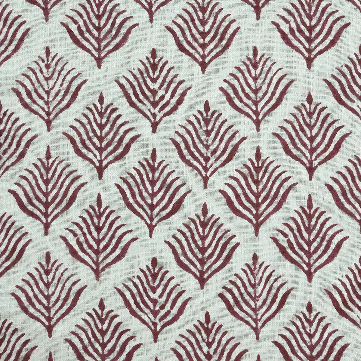 Corter Botanical Hand Block Print Linen Fabric