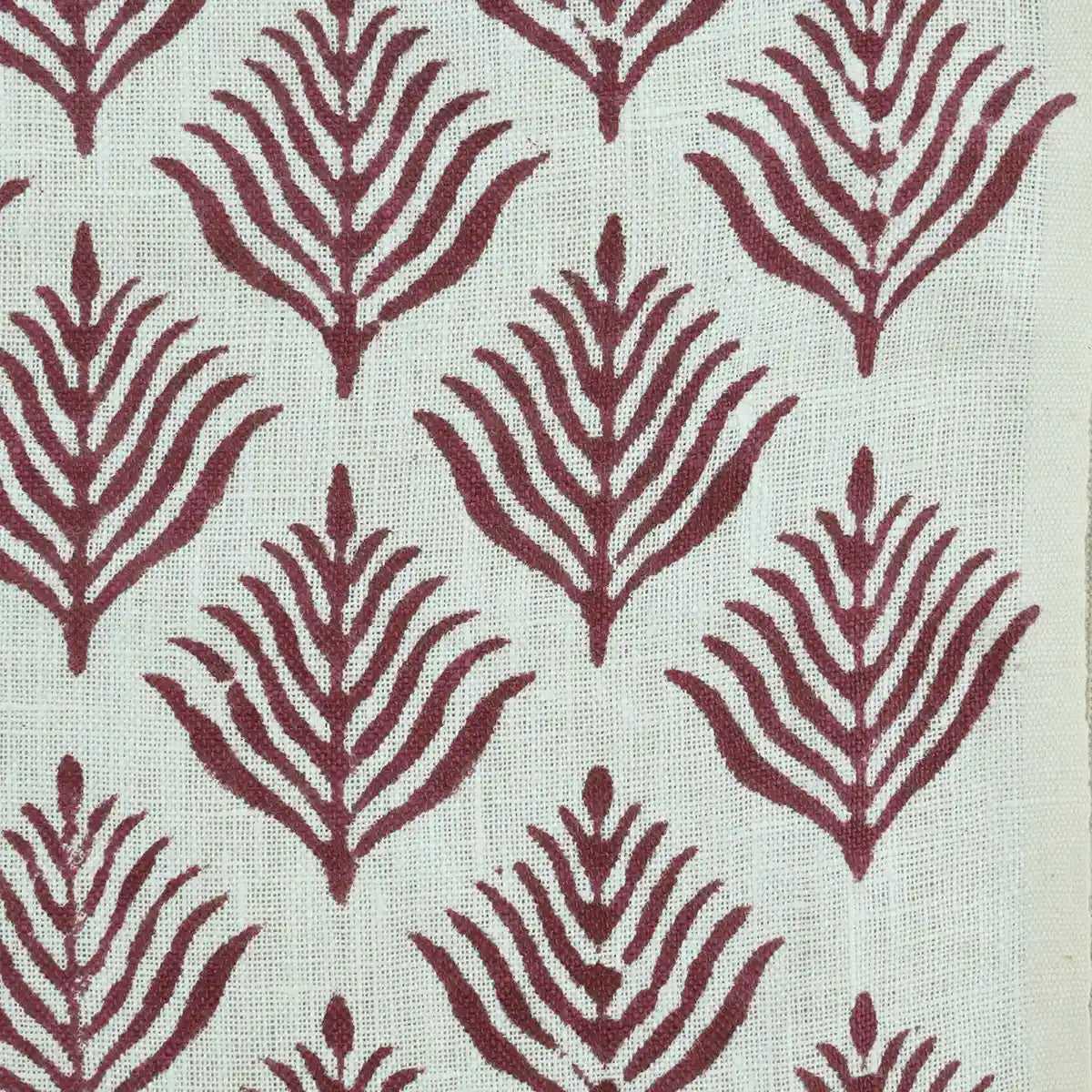 Corter Botanical Hand Block Print Linen Fabric