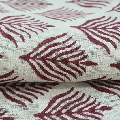 Corter Botanical Hand Block Print Linen Fabric