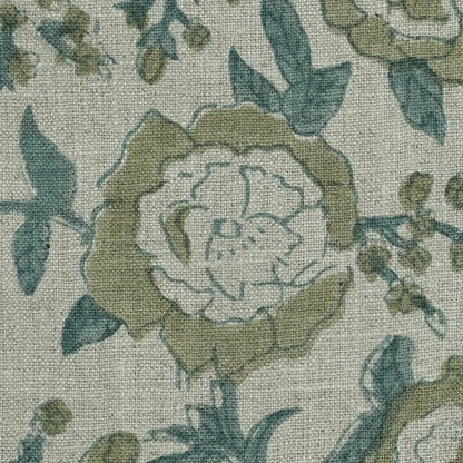 Hacim Floral Block Print Linen Fabric