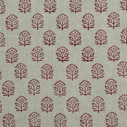 Gregory Floral Hand Block Print Linen Fabric