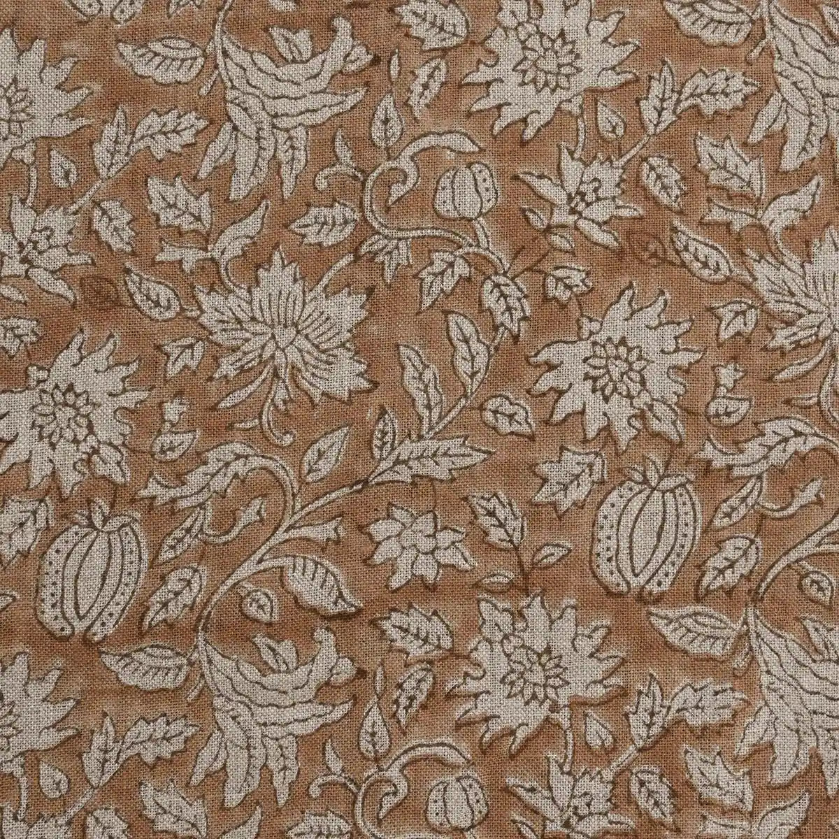 Cirdeg Floral Block Print Linen Fabric