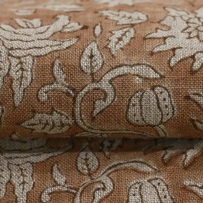 Cirdeg Floral Block Print Linen Fabric