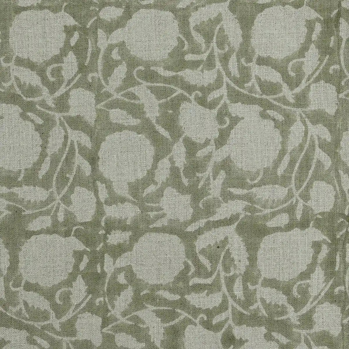 Eric Floral hand Block Print Linen Fabric