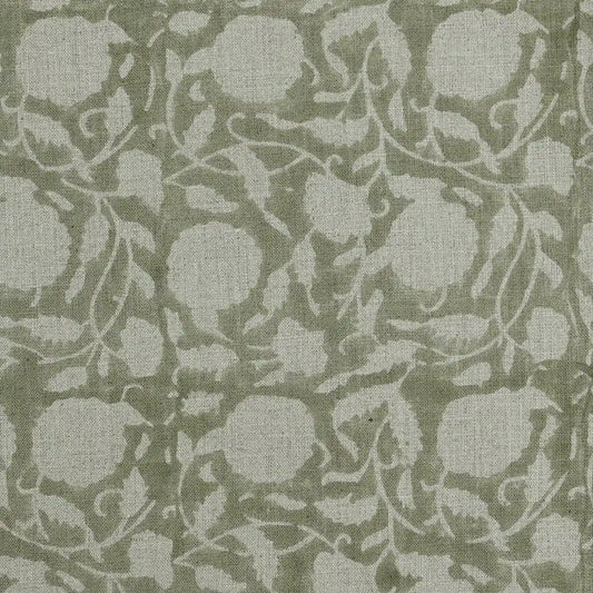 Eric Floral hand Block Print Linen Fabric