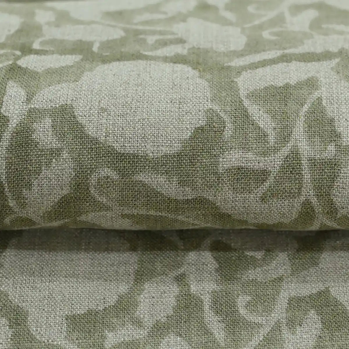 Eric Floral hand Block Print Linen Fabric