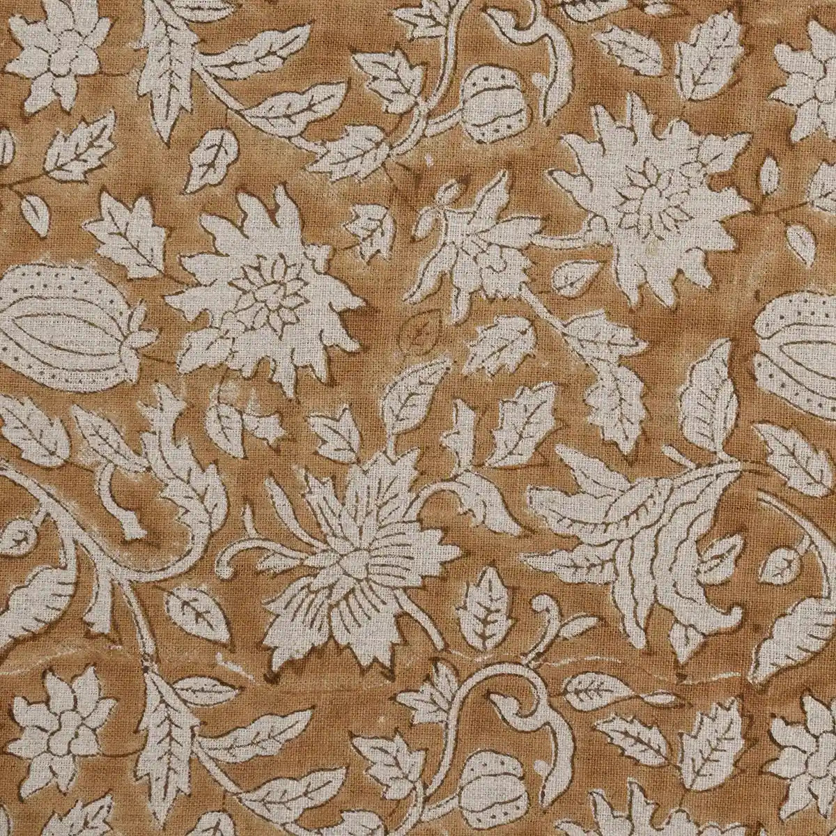 Cirdeg Floral Block Print Linen Fabric