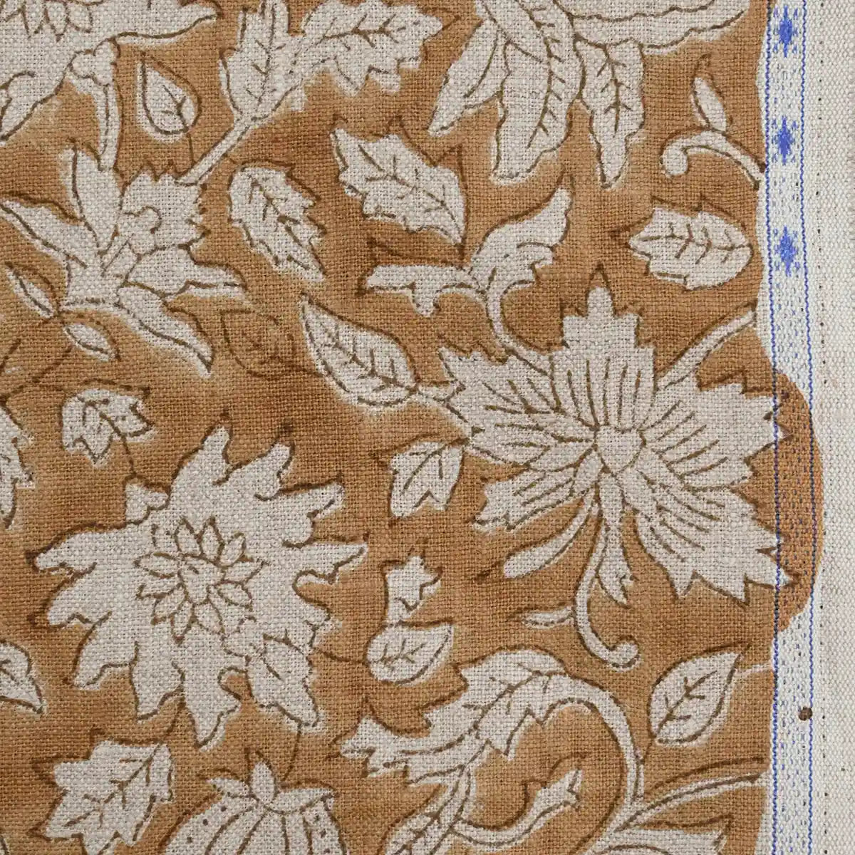 Cirdeg Floral Block Print Linen Fabric