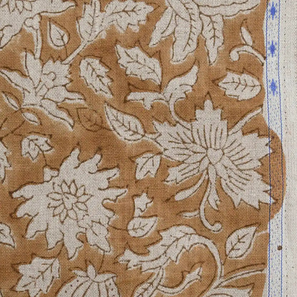 Cirdeg Floral Block Print Linen Fabric