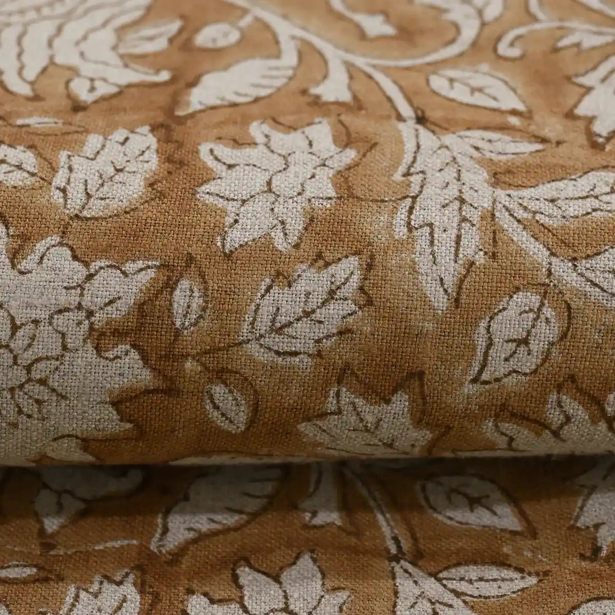 Cirdeg Floral Block Print Linen Fabric