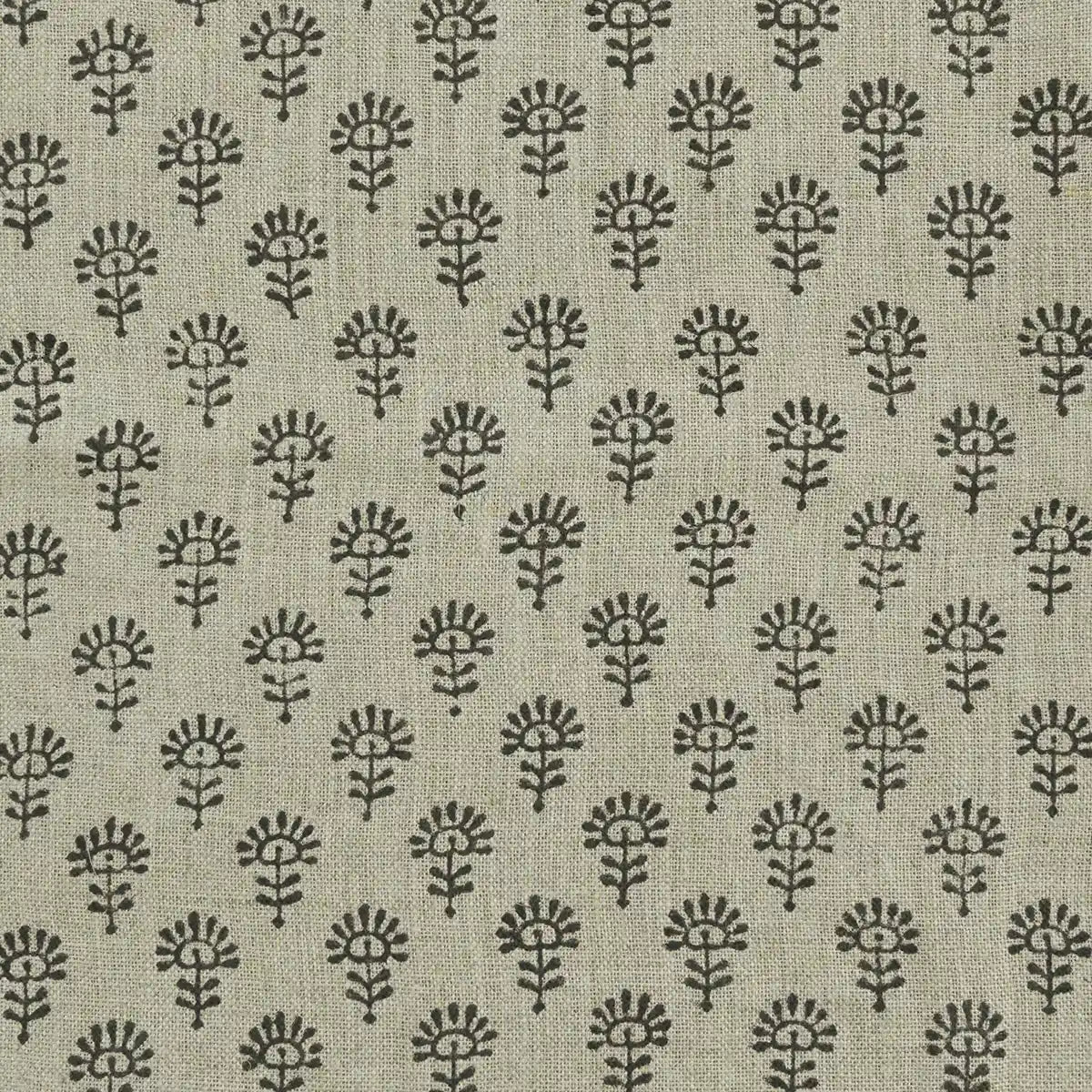 Haon Floral Hand Block Print Linen Fabric