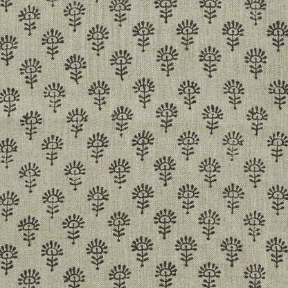 Haon Floral Hand Block Print Linen Fabric