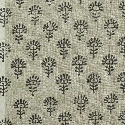 Haon Floral Hand Block Print Linen Fabric