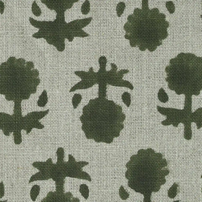 Ethan Floral Hand Block Print Linen Fabric
