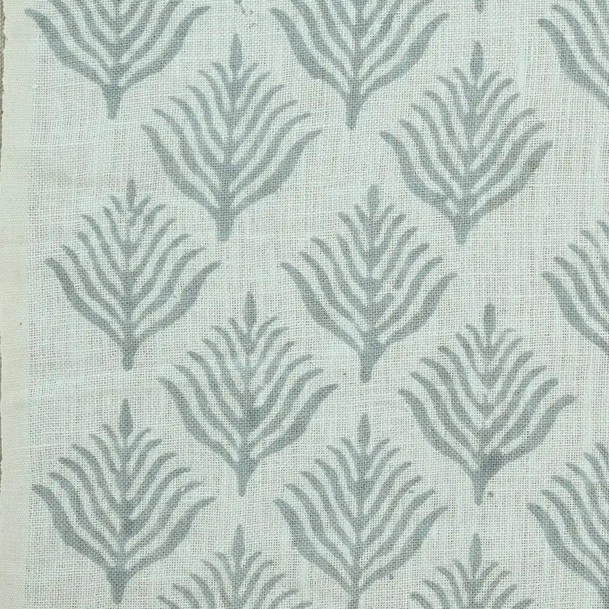 Corter Botanical Hand Block Print Linen Fabric
